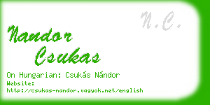 nandor csukas business card