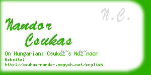 nandor csukas business card